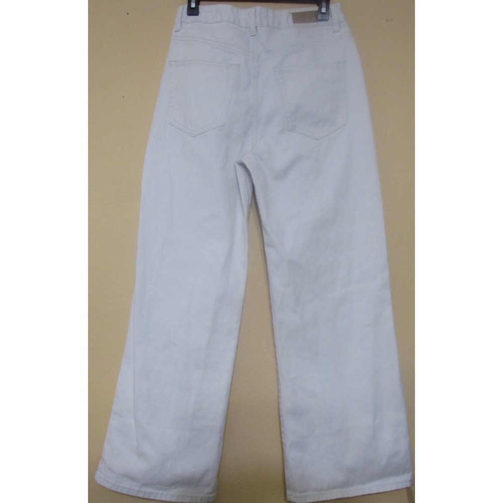 Cotton On White High Rise Cotton Petite Wide Leg Jean Size 8